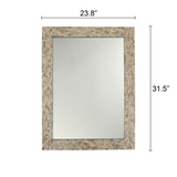 CHLOE'S Reflection Seashell Finish Rectangular Framed Wall Mirror 32" Height