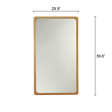 CHLOE'S Reflection Maple Finish Rectangular Framed Wall Mirror 37" Height