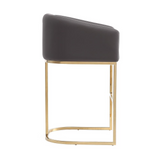 Louvre Counter Stool in Grey and Titanium Gold
