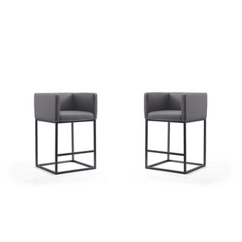 Embassy Counter Stool in Grey and Black