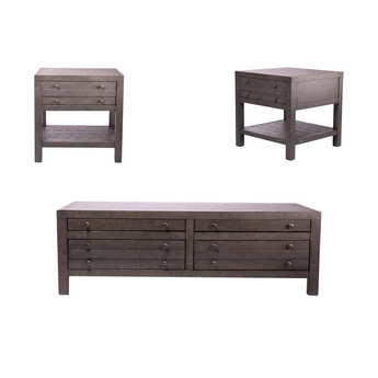 Rustic Style 3-piece Coffee Set - Coffee Table + 2 End Tables