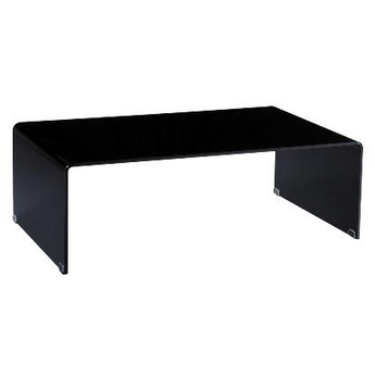Bent Glass Coffee Table, Black, 12Mm Thick Glass, 43