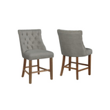 Cornwell Dark Grey Linen Tufted Dining Side Counter Height Chair - Set of 2