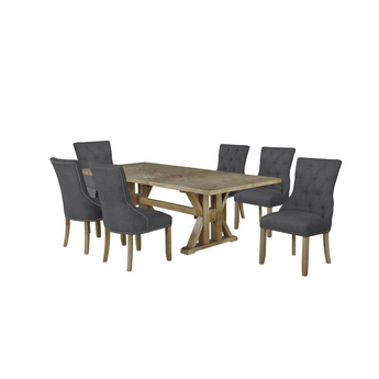 Yorkshire 7Pc Dining Set W/Extendable Dining Table w/Center 24