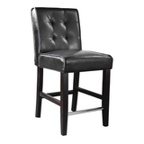 Antonio Counter Height Barstool in Black Bonded Leather