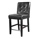 Antonio Counter Height Barstool in Black Bonded Leather