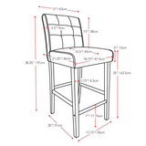 Antonio Counter Height Barstool in Black Bonded Leather