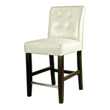 Antonio Counter Height Barstool in Cream White Bonded Leather