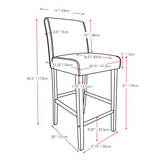Antonio Bar Height Barstool in White Bonded Leather