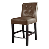 Antonio Counter Height Barstool in Dark Brown Bonded Leather