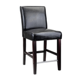 Antonio Counter Height Barstool in Black Bonded Leather