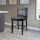 Antonio Counter Height Barstool in Black Bonded Leather