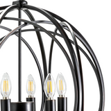 Evolution by Crestivew Collection Preston Wood and Metal Chandelier in Black