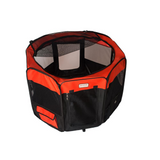 Large Portable Pet Playpen in Black and Red Combo