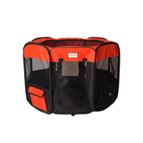 XL Portable Pet Playpen in Black and Red Combo