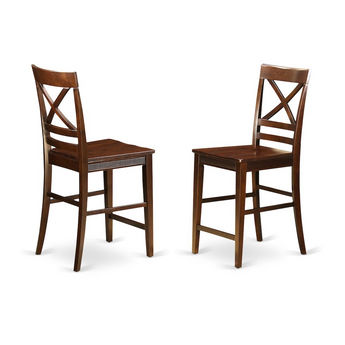 Quincy  Counter  Height  Stools  With  X-Back  in  Mahogany  Finish,  Set  of  2