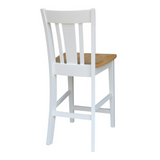 San Remo Counterheight Stool - 24" Seat Height, White/Natural