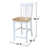 San Remo Counterheight Stool - 24" Seat Height, White/Natural