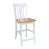 San Remo Counterheight Stool - 24" Seat Height, White/Natural