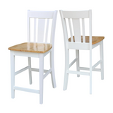 San Remo Counterheight Stool - 24" Seat Height, White/Natural