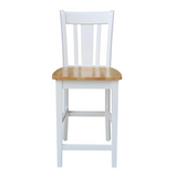 San Remo Counterheight Stool - 24" Seat Height, White/Natural