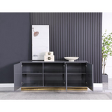 Maria Modern High Gloss Lacquer Sideboard in Gray