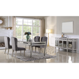 Emory Antique Cream With Mirrored Dining Table