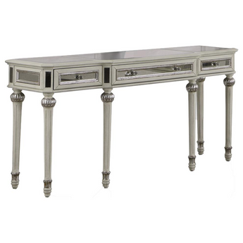 Emory Antique Cream With Mirrored Sofa Table