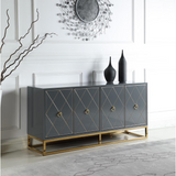 Senior Grey Lacquer w/ Gold Plated Sideboard