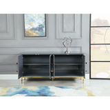 Junior Grey Lacquer w/ Gold Plated Sideboard