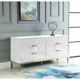 Junior White Lacquer w/ Gold Plated Sideboard