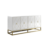 Senior White Lacquer w/ Gold Plated Sideboard