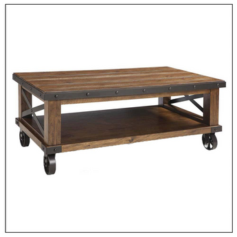 Taos Coffee Table W/Casters Multi Colored Brown Canyon Finish