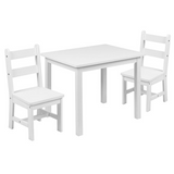 AdventureLand Kids Solid Hardwood Table and Chair Set - White