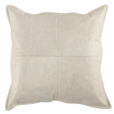 Cheyenne 100% Leather 22" Throw Pillow, Gray colour