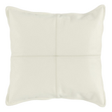 Cheyenne 100% Leather 22" Throw Pillow, Ivory
