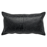 Cheyenne 100% Leather 14" x 26" Throw Pillow, Black