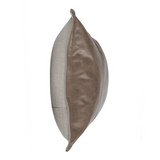 Cheyenne 100% Leather 22" Throw Pillow, Taupe