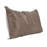 Cheyenne 100% Leather 22" Throw Pillow, Taupe
