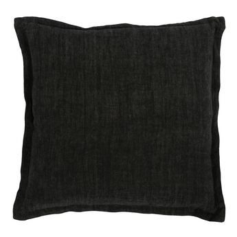 Amy Linen 22-inch Square Throw Pillow, Chalk Charcoal