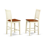 Vernon  Counter  Height  Stools    with  Wood  Seat  -  Buttermilk  &  Cherry  Finish.,  Set  of  2