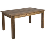 Farmhouse Dining Table 60" x 38" Rectangular Antique Rustic Solid Pine