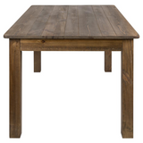 Farmhouse Dining Table 60" x 38" Rectangular Antique Rustic Solid Pine