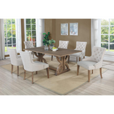 Zoey Beige Tufted Linen Dining Chairs (Set of 2)