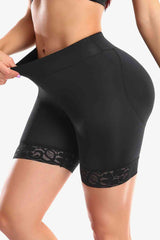 Shapetastic Full Size Lace Trim Lifting Pull-On Shaping Shorts