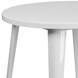 Commercial Grade 30" Round White Metal Indoor-Outdoor Table