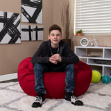 Oversized Solid Red Bean Bag Chair for Kids and Adults