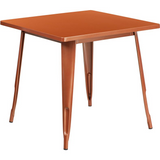 Commercial Grade 31.5" Square Copper Metal Indoor-Outdoor Table