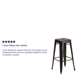 Commercial Grade 30" High Backless Distressed Copper Metal Indoor-Outdoor Barstool