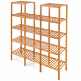 Multifunctional Bamboo Bookshelf Bookcase Flower Plant Stand Display Storage Rack Unit Closet Home Furniture